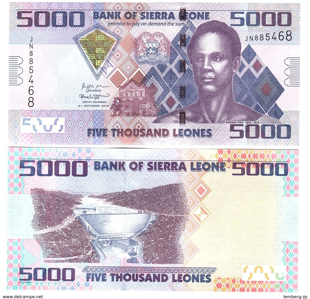 Sierra Leone - 5000 Leones 2018 UNC New Date Lemberg-Zp - Sierra Leone