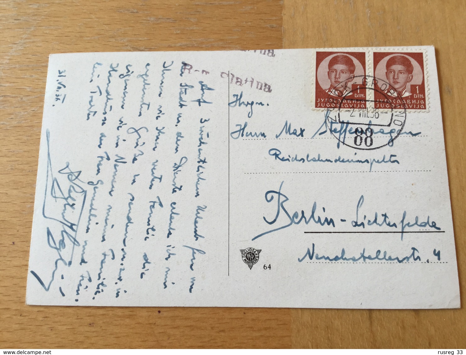 K2 Jugoslawien 1936 AK Mit Bahnpost Zabok - Grobelno Nach Berlin - Lettres & Documents