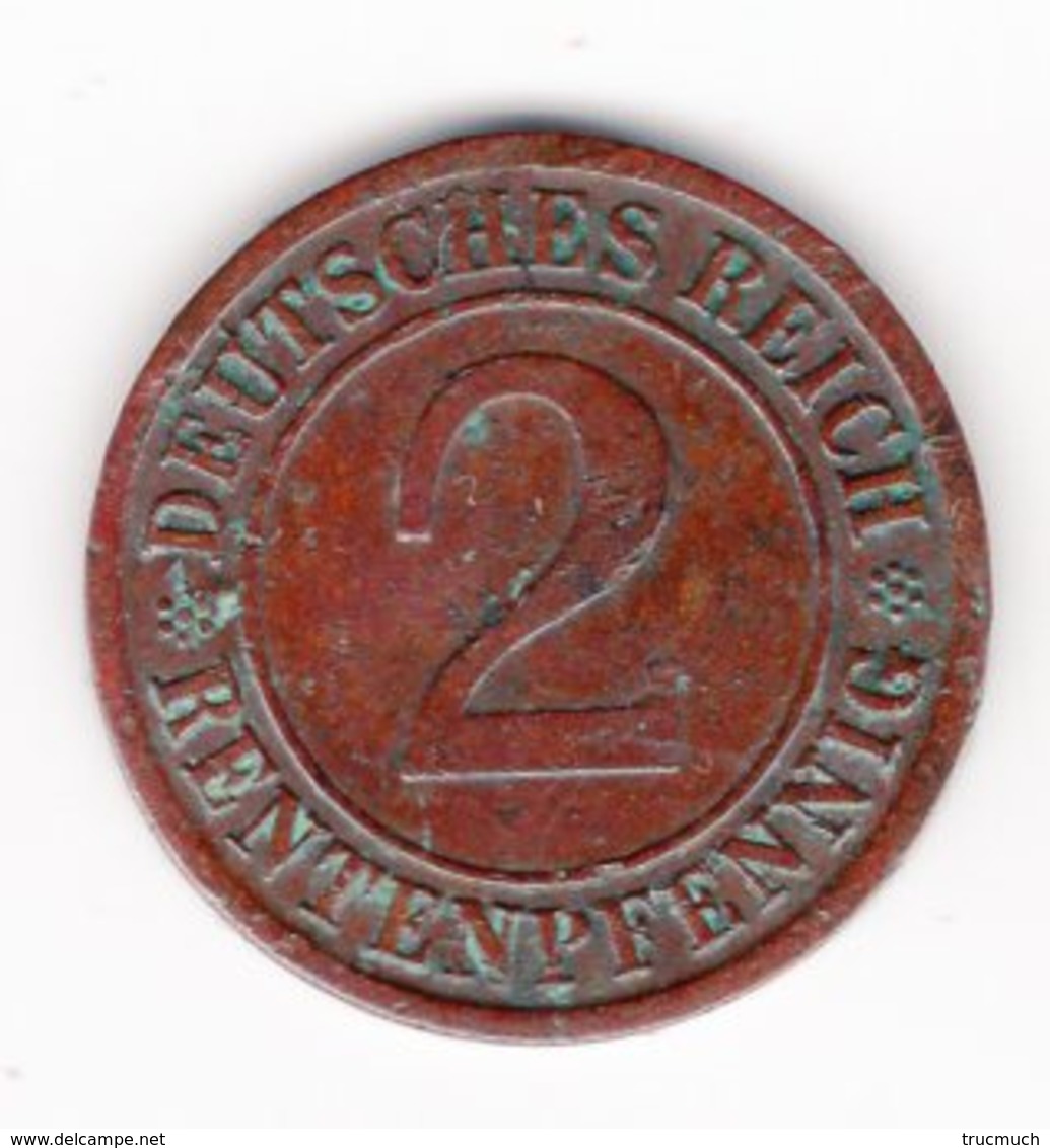 DEUTSCHES REICH - 2 RENTENPFENNIG - 1924  A  - D  - J - 2 Rentenpfennig & 2 Reichspfennig