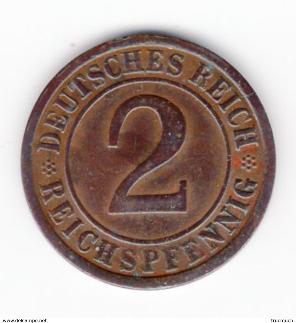 DEUTSCHES REICH - 2 REICHSPFENNIG - 1924  A  - 1936 D - 2 Rentenpfennig & 2 Reichspfennig