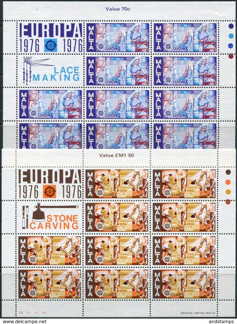 Malta 1976. Michel #532/33 MNH/Luxe. Europa-CEPT. Handicrafts. 2-Klb. (B25) - 1976