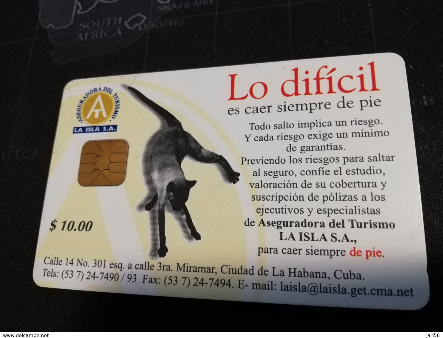 CUBA $10,00 CHIPCARD   Fine Used Card  ** 1661** - Cuba