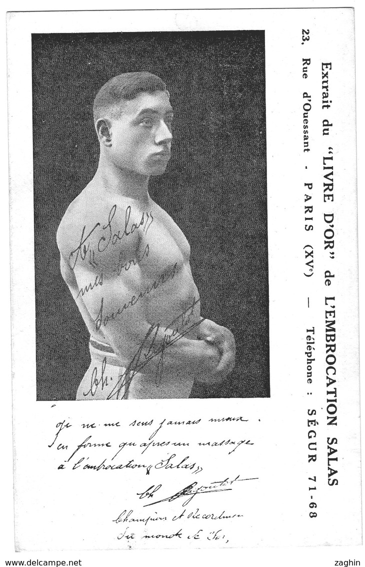 CHARLES RIGOULOT (FRANCAIS) -HALTEROPHILIE- CHAMPION OLYMPIQUE 1920 EXTRAIT DU LIVRE D'OR - Weightlifting