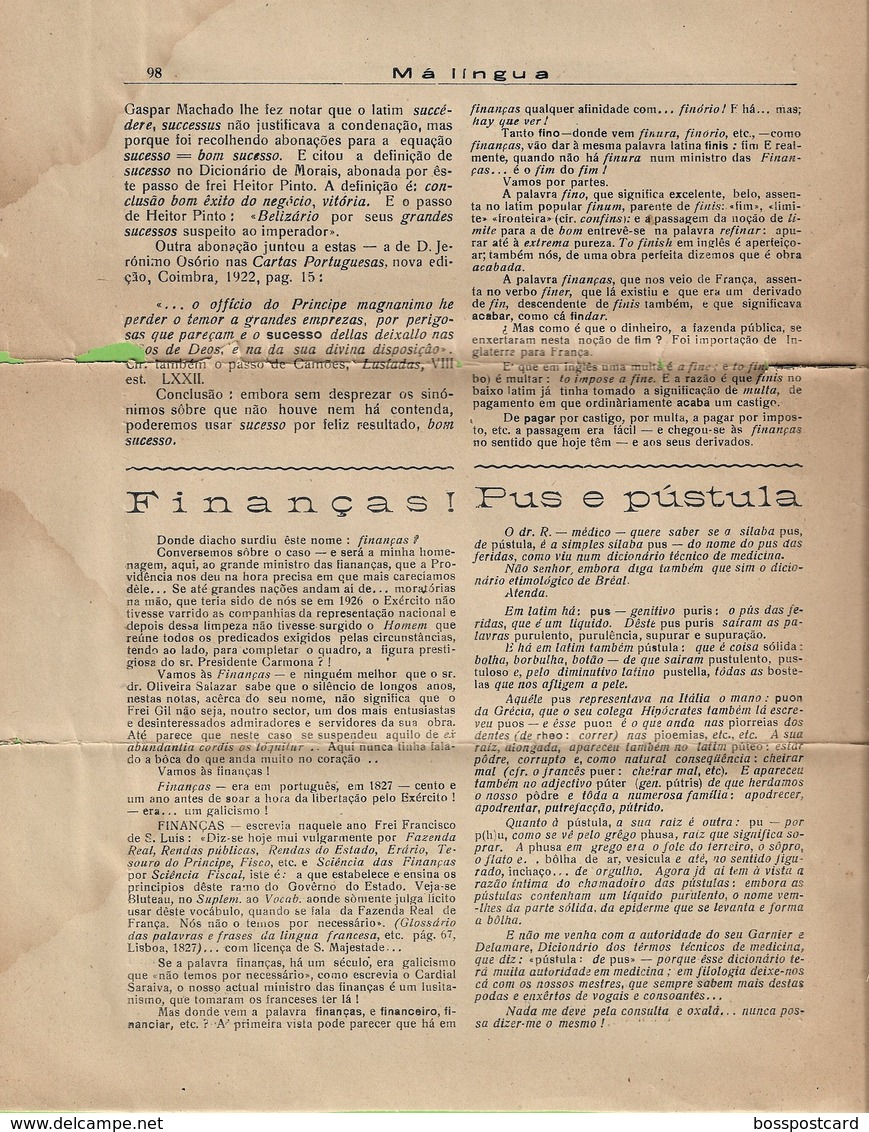 Arcos De Valdevez - Jornal Má Língua Nº 13 De 1940 - Imprensa. Viana Do Castrelo. Portugal. - Informations Générales