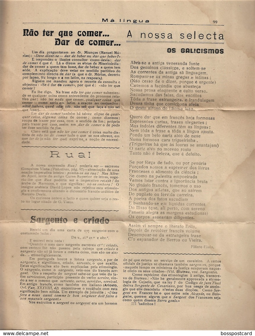 Arcos De Valdevez - Jornal Má Língua Nº 13 De 1940 - Imprensa. Viana Do Castrelo. Portugal. - General Issues