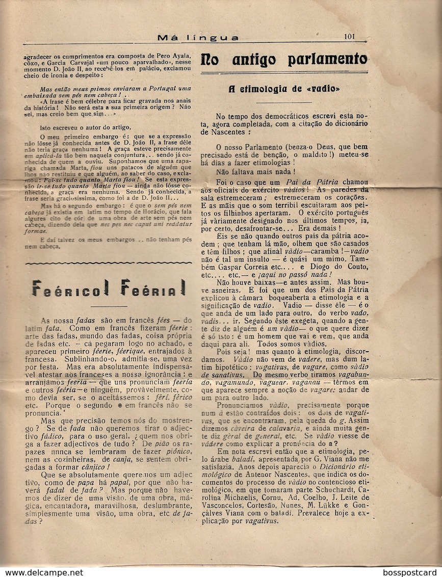 Arcos De Valdevez - Jornal Má Língua Nº 13 De 1940 - Imprensa. Viana Do Castrelo. Portugal. - Allgemeine Literatur