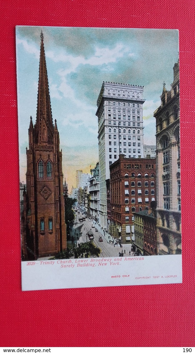 Trinity Church,Lower Broadway And American Surety Building,New York - Broadway