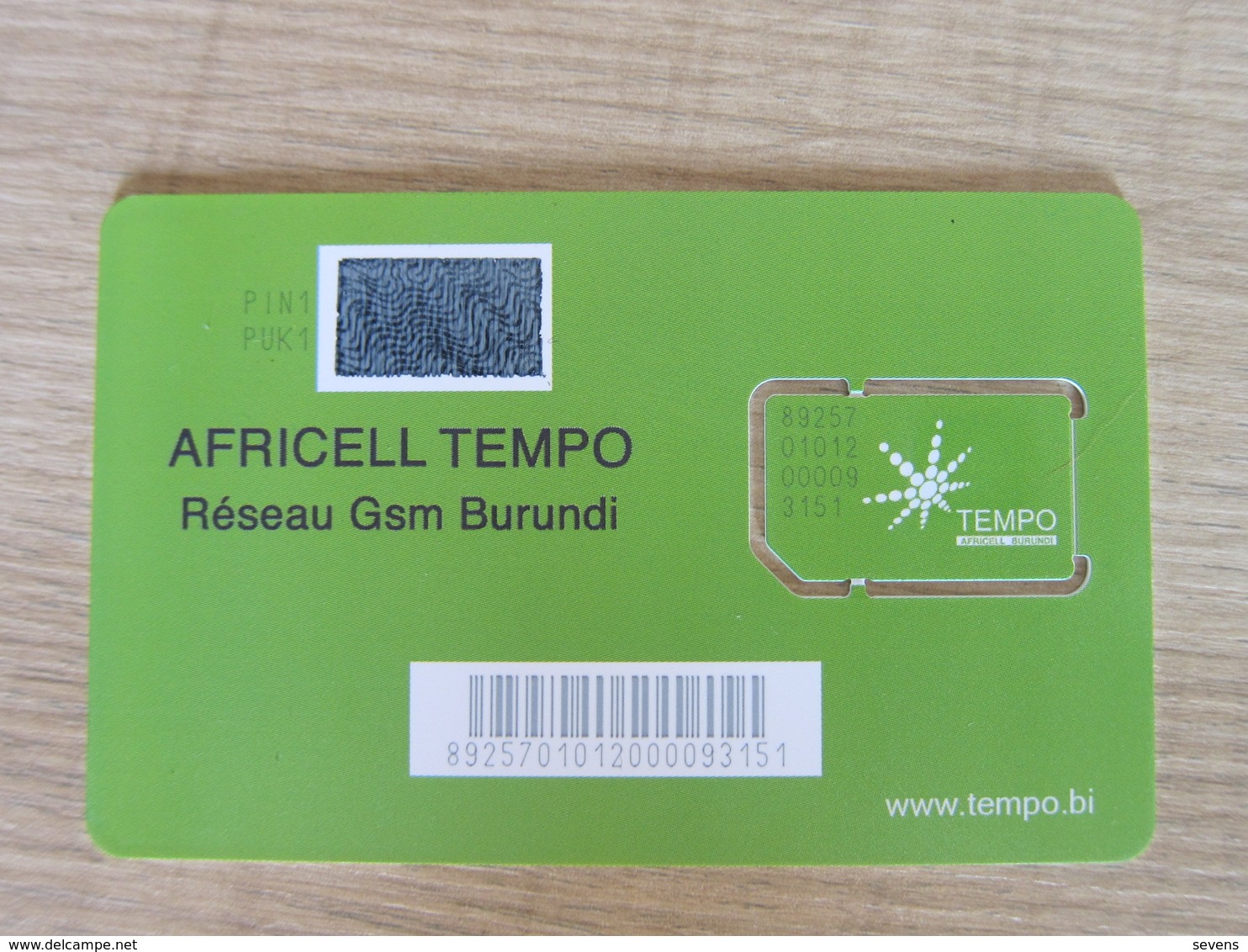 Africell Tempo GSM SIM Card, Fixed Chip - Burundi