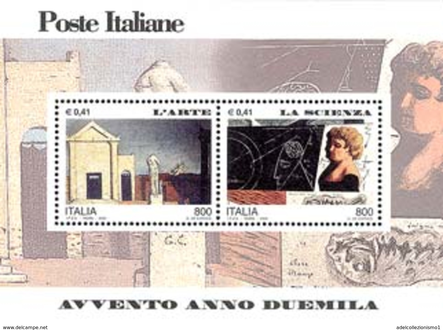 93869) ITALIA-Avvento Dell'anno 2000, L'arte E La Scienza - BLOCCO FOGLIETTO - 4 Marzo 2000-MNH** - Blocks & Sheetlets