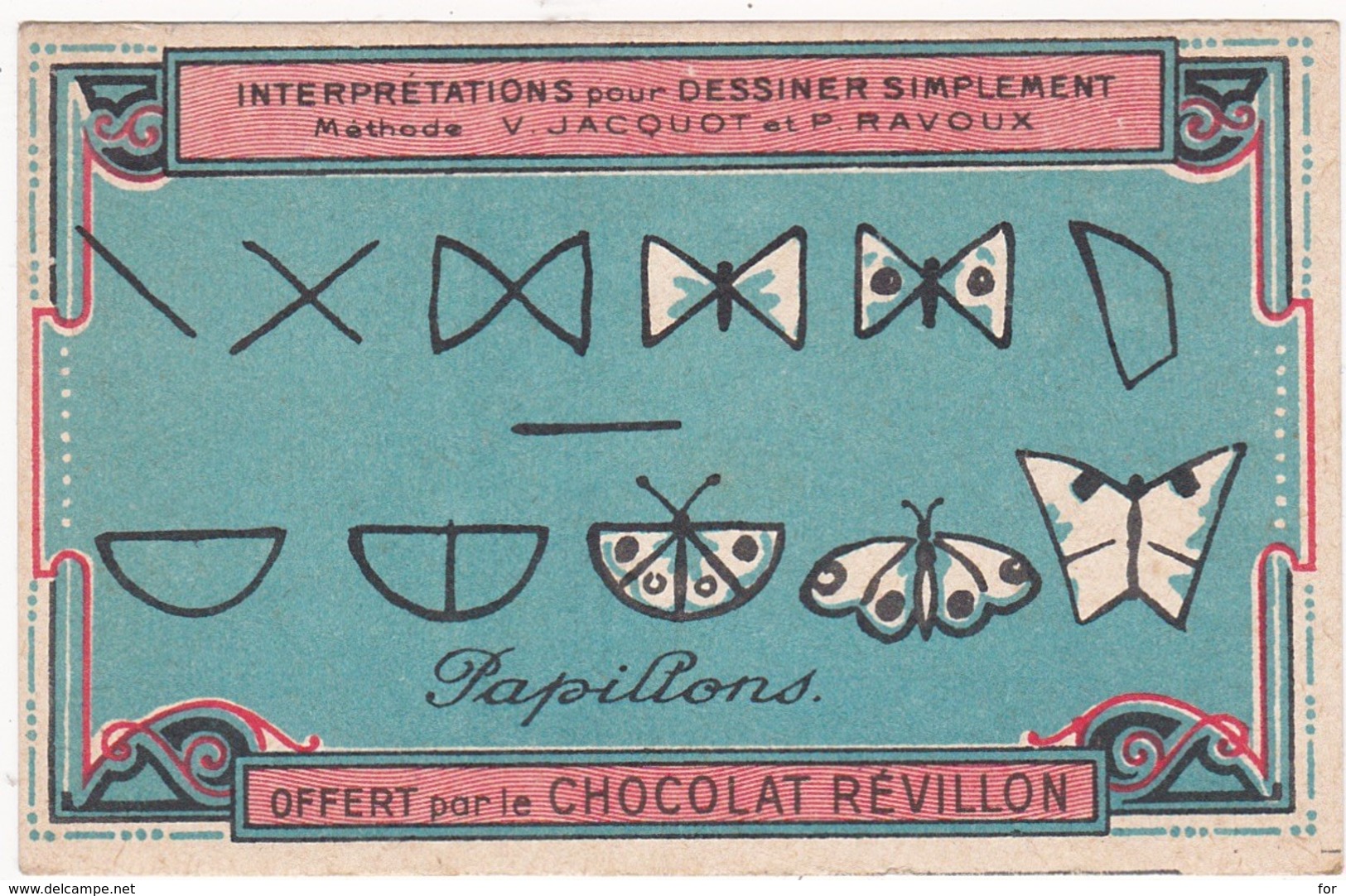 Chromo : Révillon : Interprétations Pour Dessiner Simplement : - Papillons - - Revillon