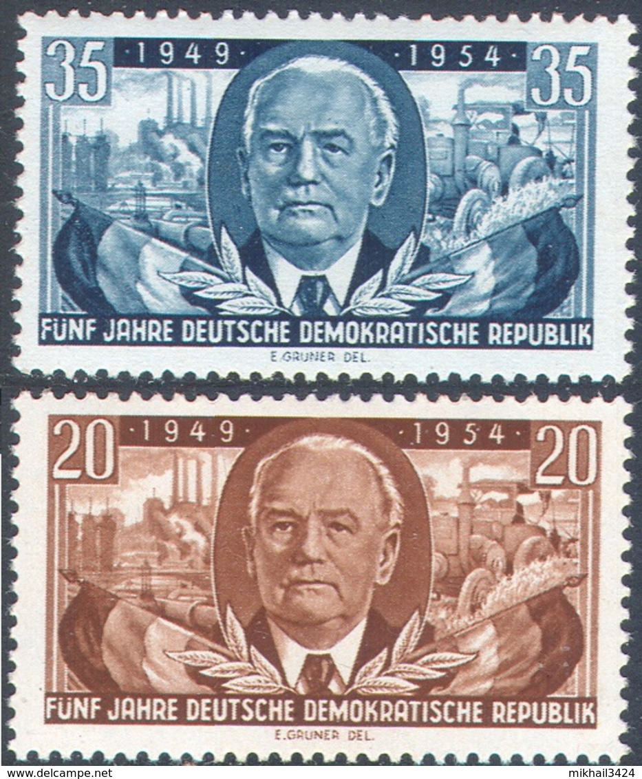 D0065 ✅ Industry President Wilhelm Pick 1954 DDR Germany 2v Set MNH ** 7,00ME - Neufs