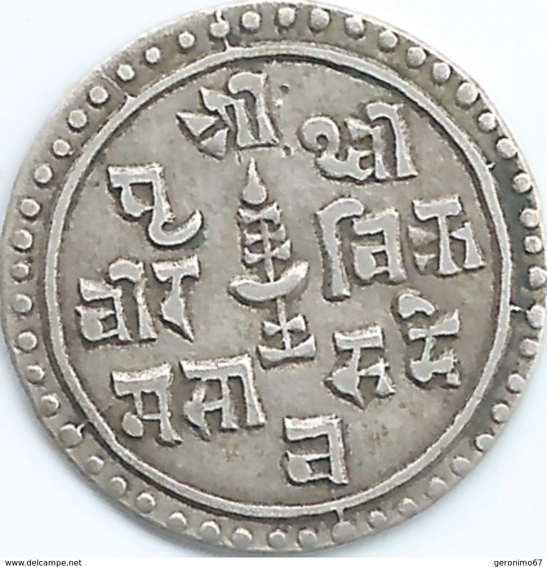 Nepal - Prithvi - ¼ Mohur - VS1827 (1905) - KM643 - Scarce Coin - Népal