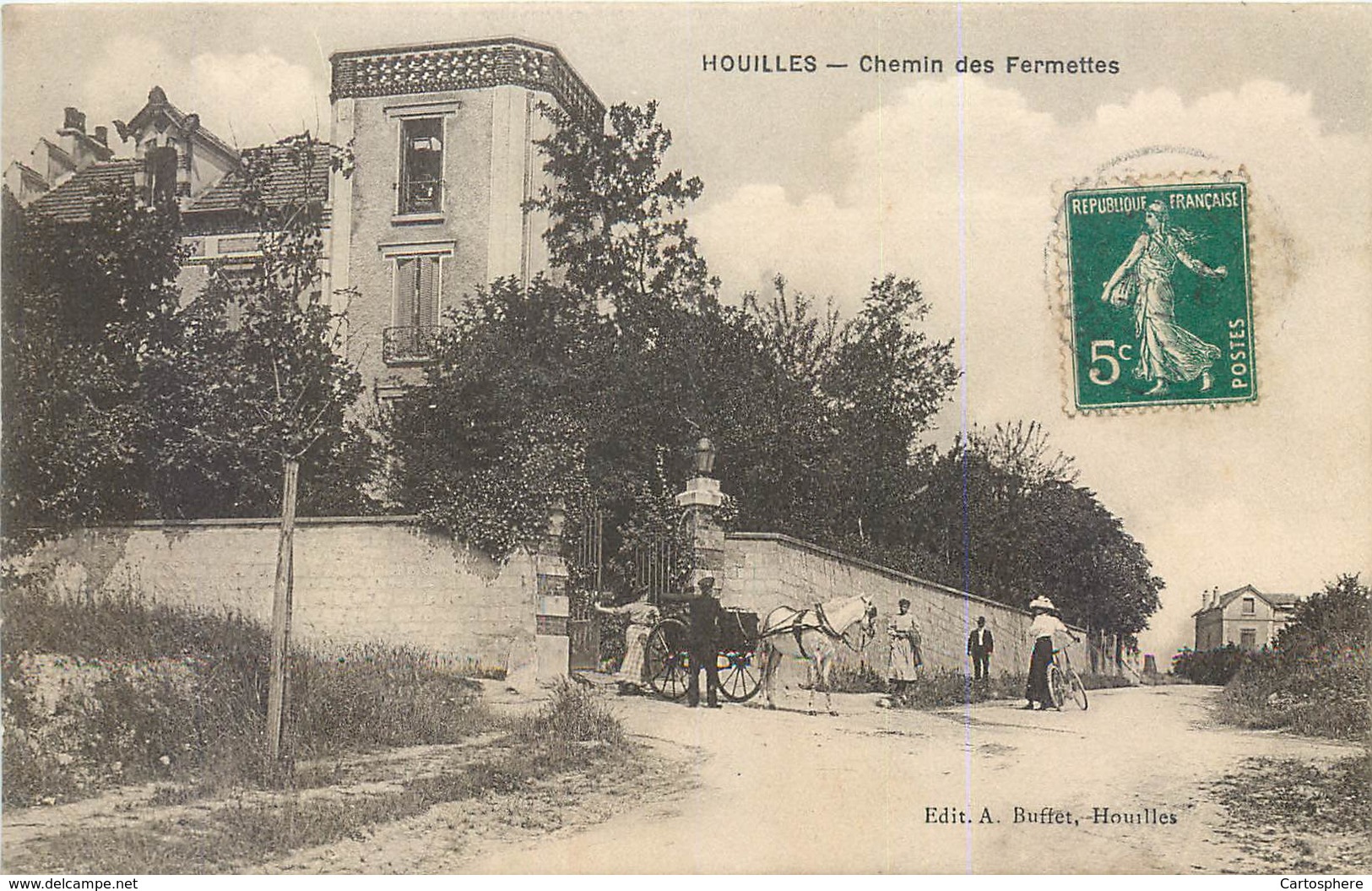 CPA 78 Yvelines Houilles Chemin Des Fermettes - Attelage - Houilles