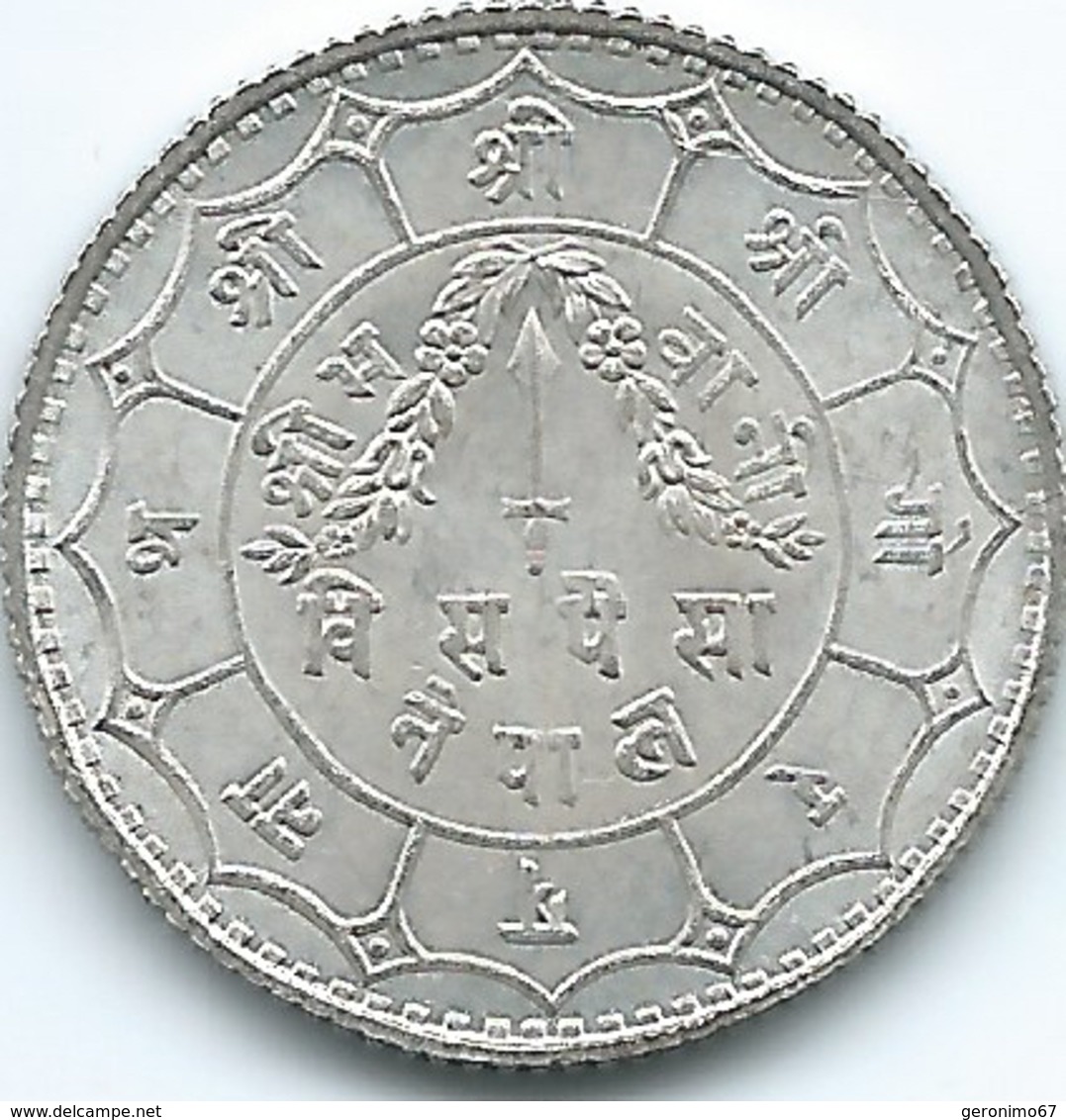 Nepal - Tribhuvana - VS1989 (1932) - 20 Paisa - KM715 - Numeral Varient - Népal