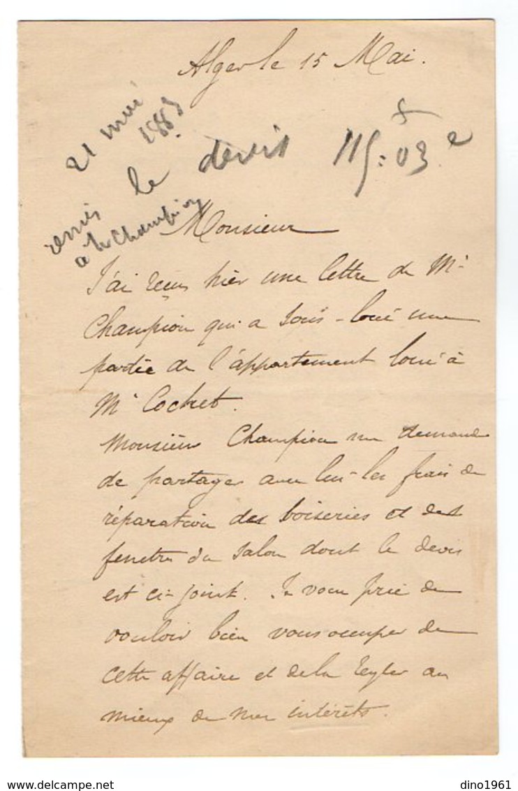 VP17.056 - MILITARIA - ALGERIE 1881/89 - 7 Lettres Du Capitaine D'Etat Major à La Division D'ALGER L. PECHOT ( Zouave ) - Documents