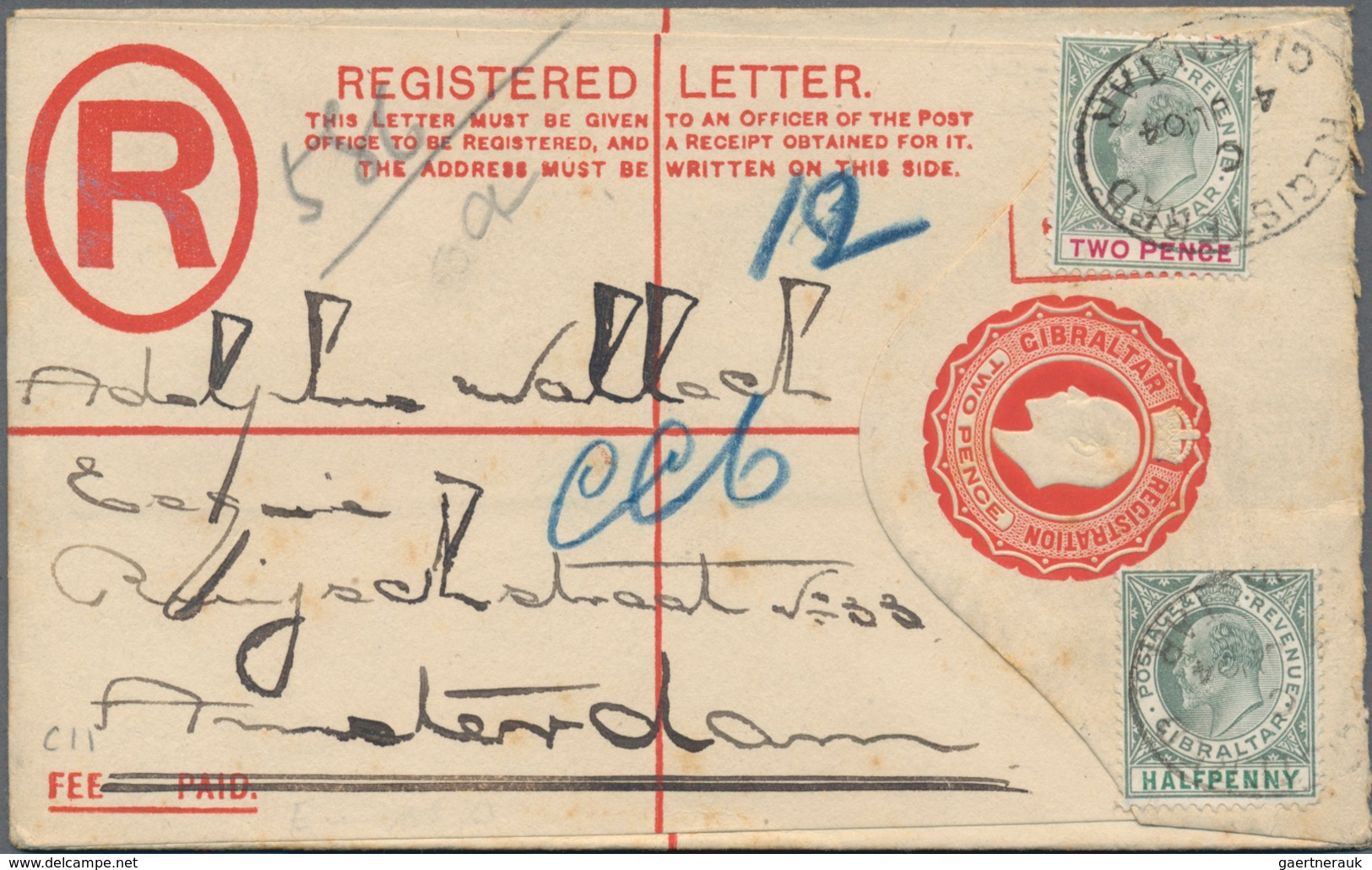 Gibraltar - Ganzsachen: 1886/1981 Album With Ca. 80 Used Postal Stationary, Incl. Registered Mail, P - Gibraltar