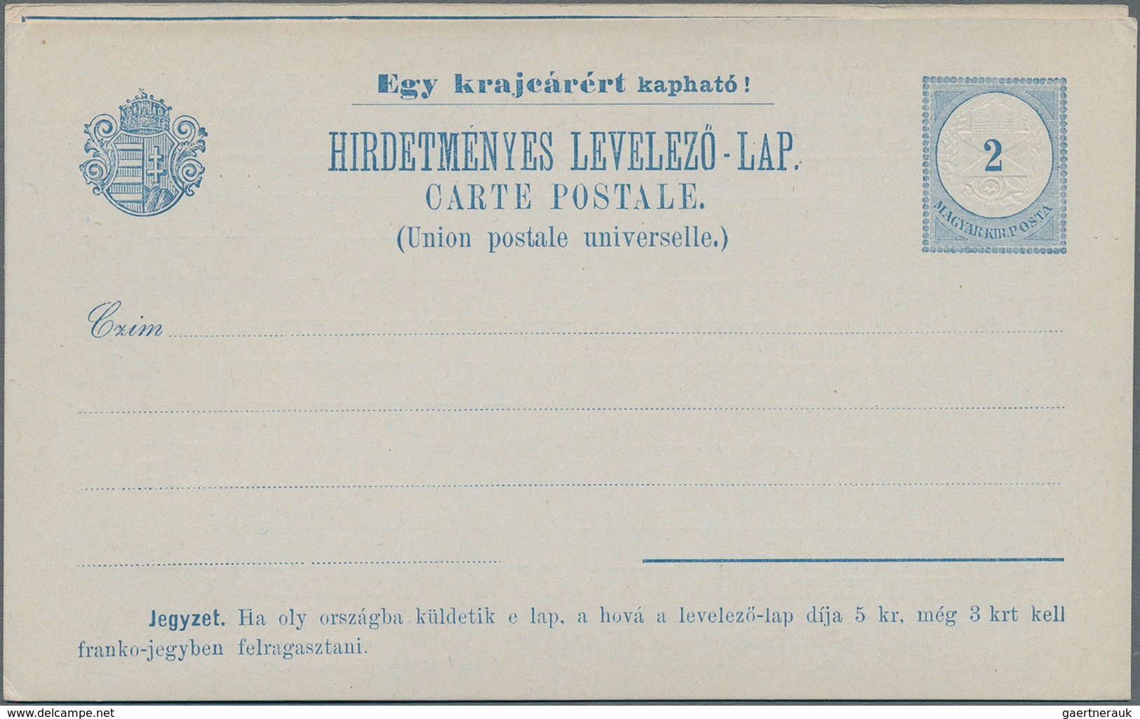 Ungarn - Ganzsachen: Ca. 1890 4 Unused Private Advertising Cards With Different Advertisements, Rare - Postwaardestukken