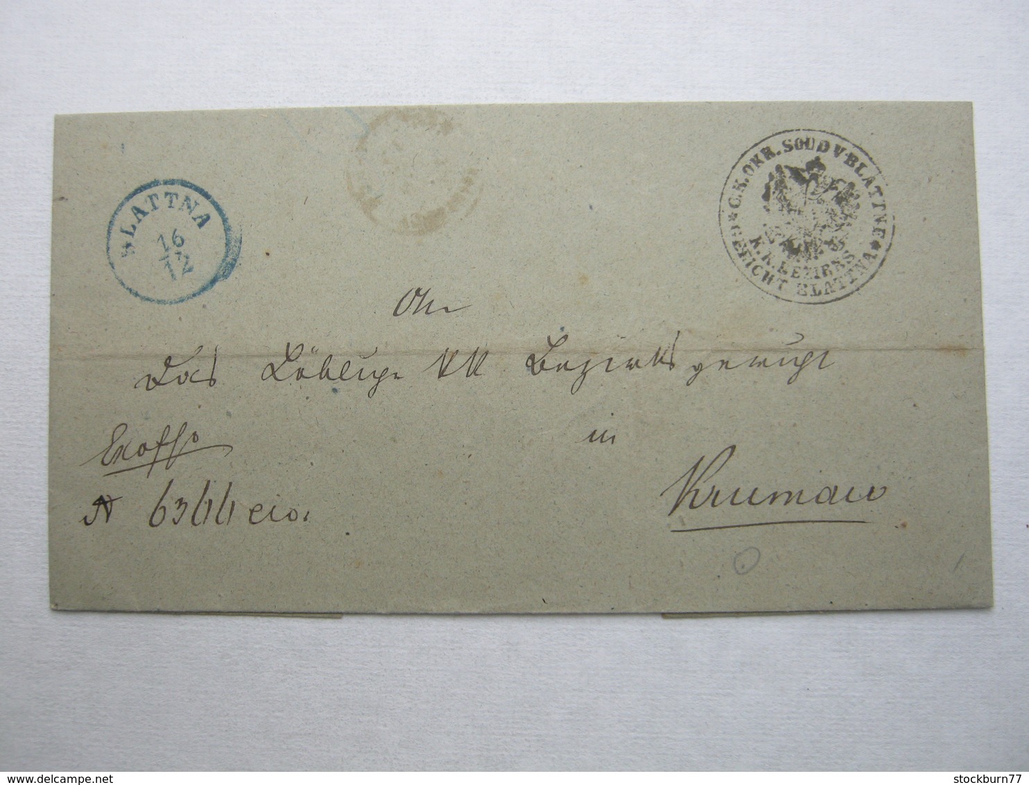 SLATTNA    , Klarer Stempel Auf Brief - ...-1850 Préphilatélie