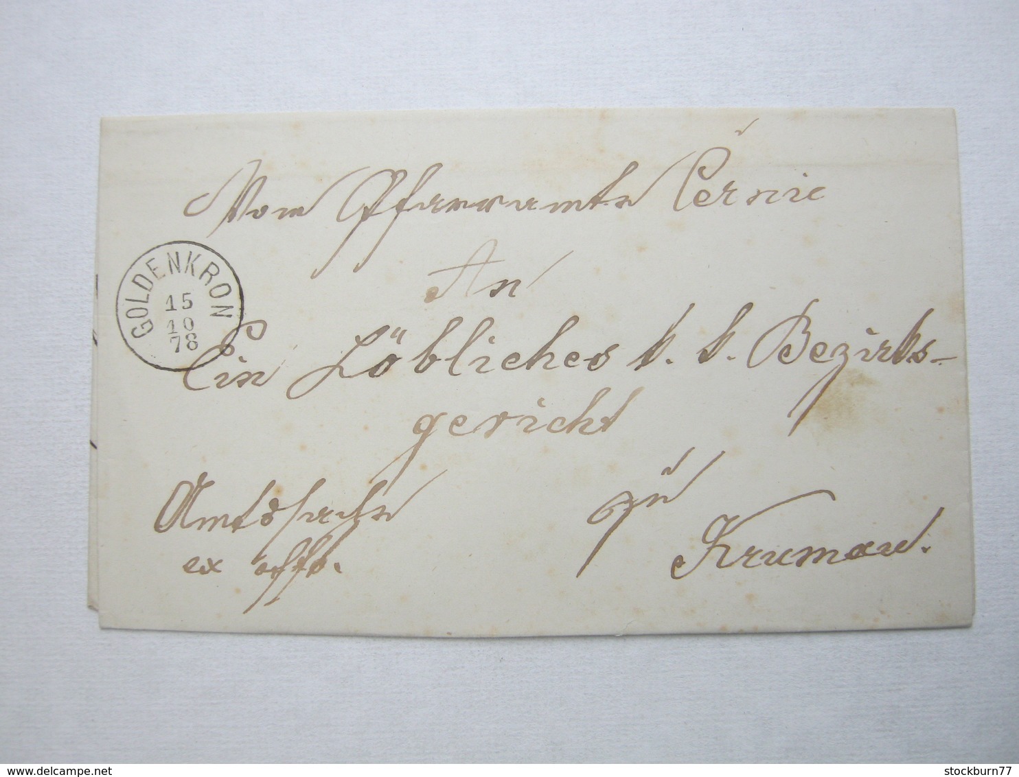 GOLDENKRON    , Klarer Stempel Auf Brief - ...-1850 Préphilatélie