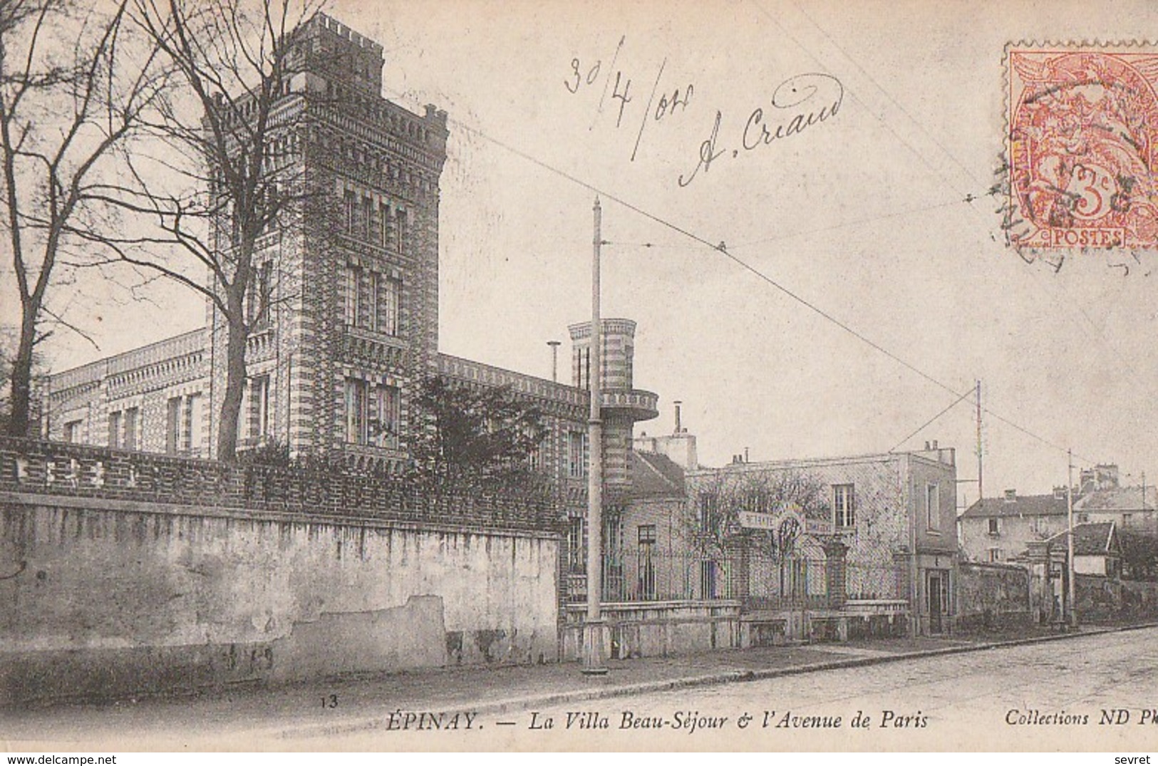EPINAY  - La Villa Beau-Séjour Et L'Avenue De Paris. - Epinay-sur-Orge
