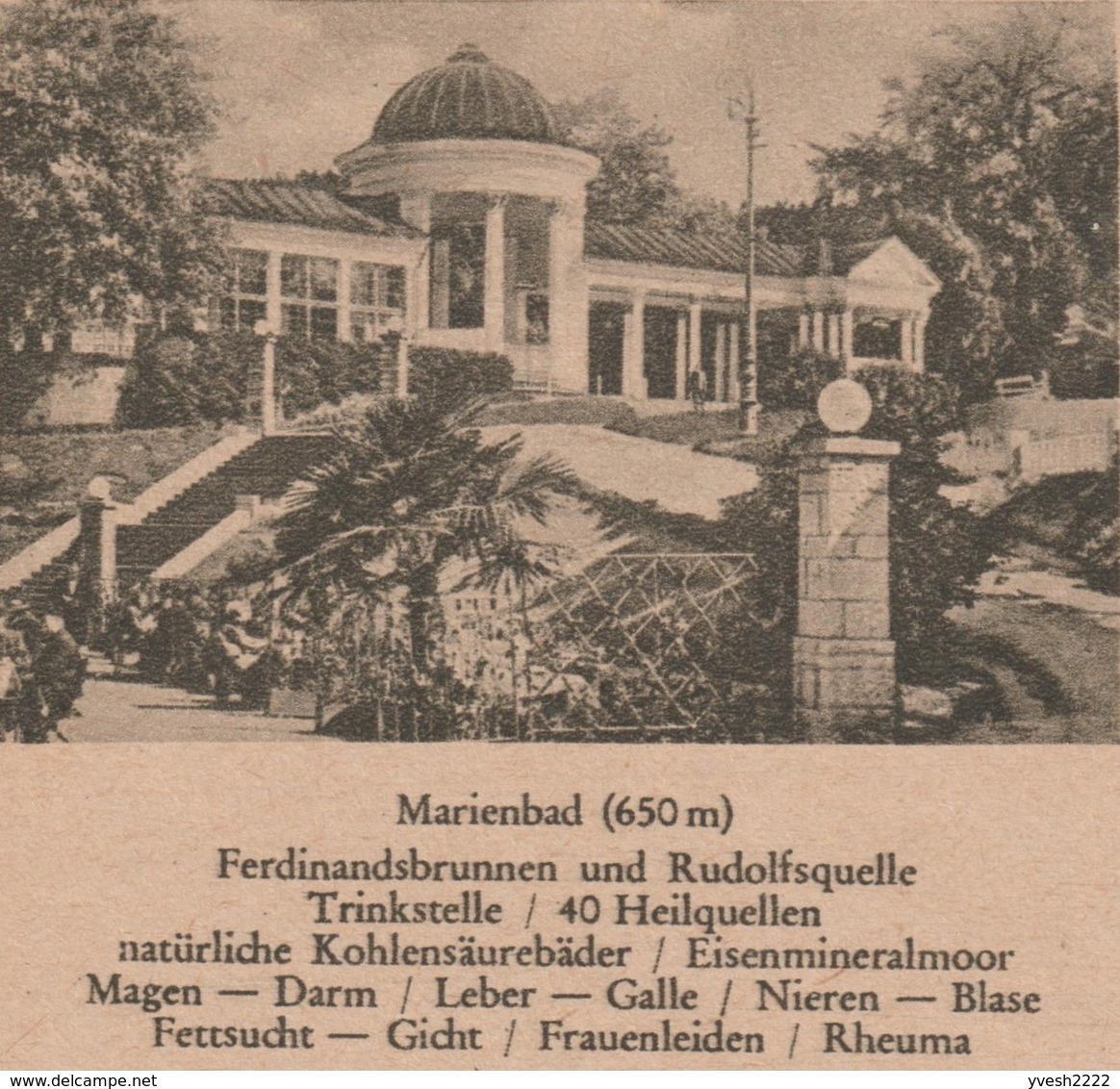 Allemagne / Rép. Tchèque 1942 / 1946. Entier Spécimen Et Réutilisés. Thermalisme,  Mariánské Lázně, Marienbad. Obésité - Hydrotherapy