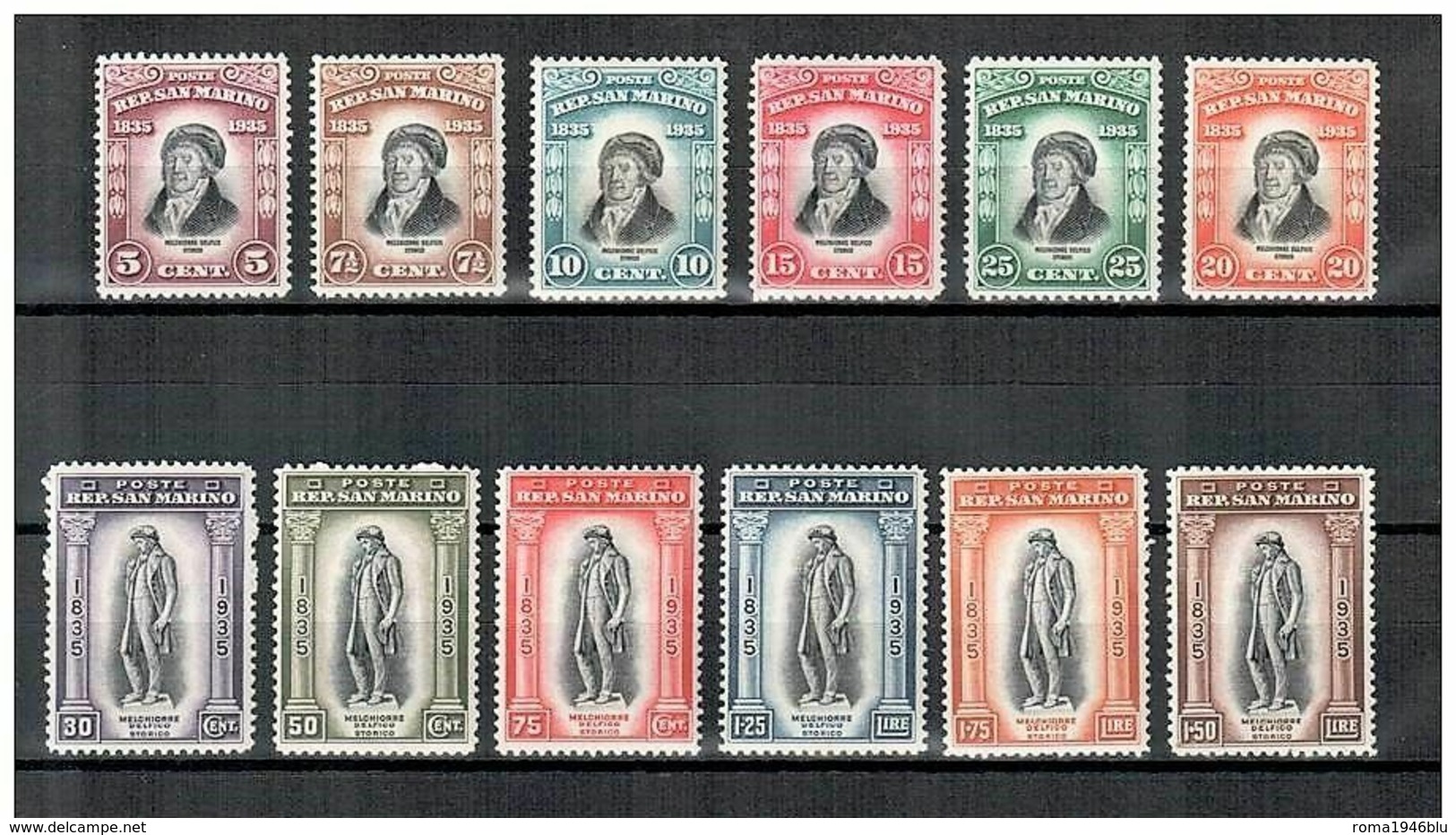 SAN MARINO 1935 DELFICO SERIE CPL. ** MNH F.TO DIENA - Unused Stamps