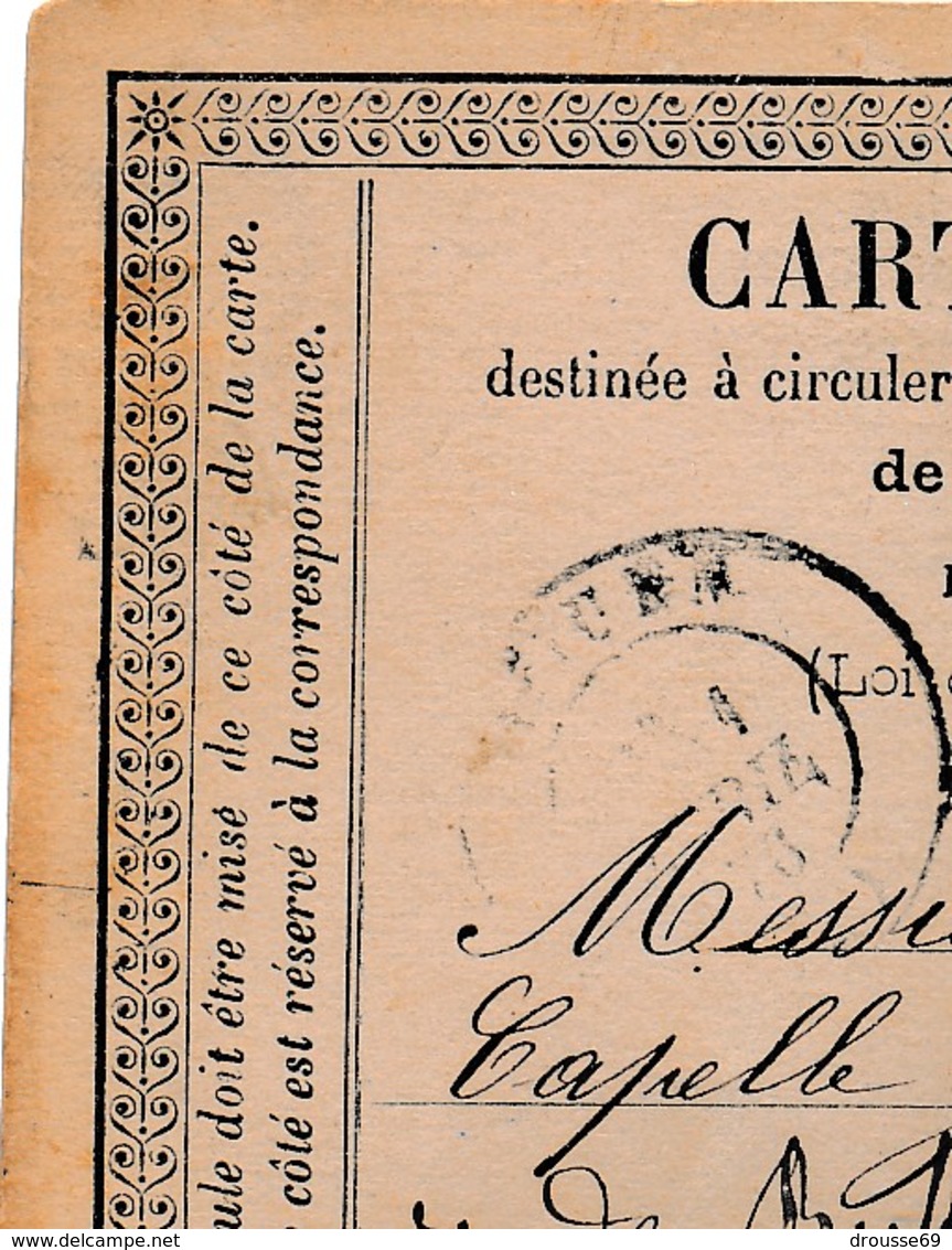 CP Postée Le 31 Mars 1876 à Sedan Et Arrivée Le 1er Avril à Rouen B/TB. - 1871-1875 Ceres