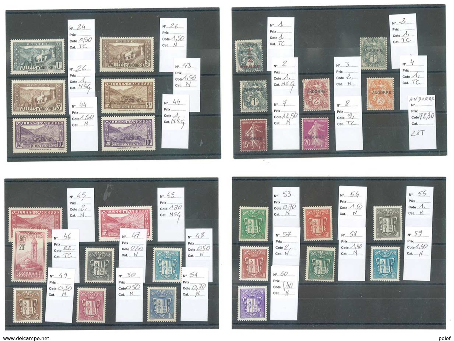 ANDORRE - 28 Timbres (119331) - Other & Unclassified