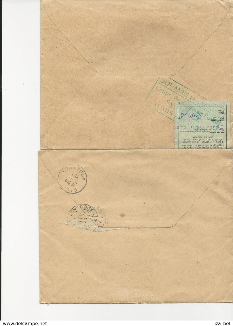 Sarre 1955. 4 Belles Lettres Dont 2 Recommandées-1c Remboursement. TB - Autres & Non Classés