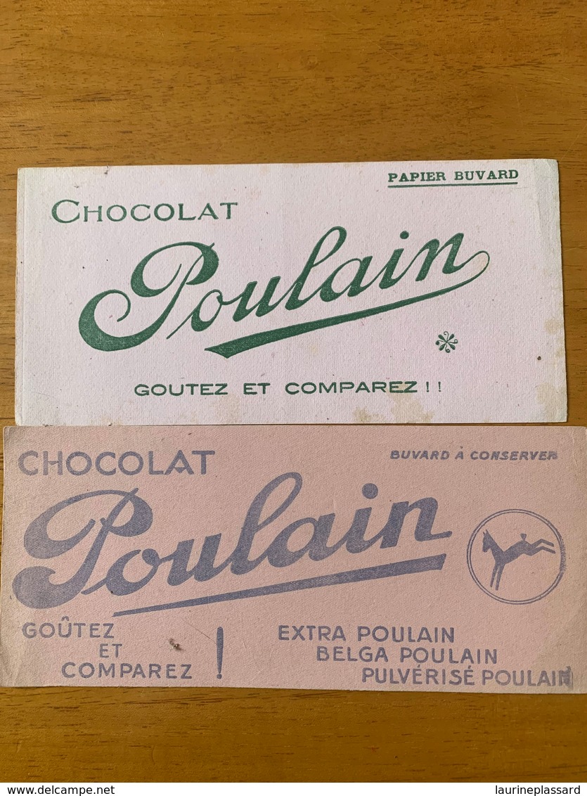 2 BUVARDS CHOCOLAT POULAIN - Alimentare