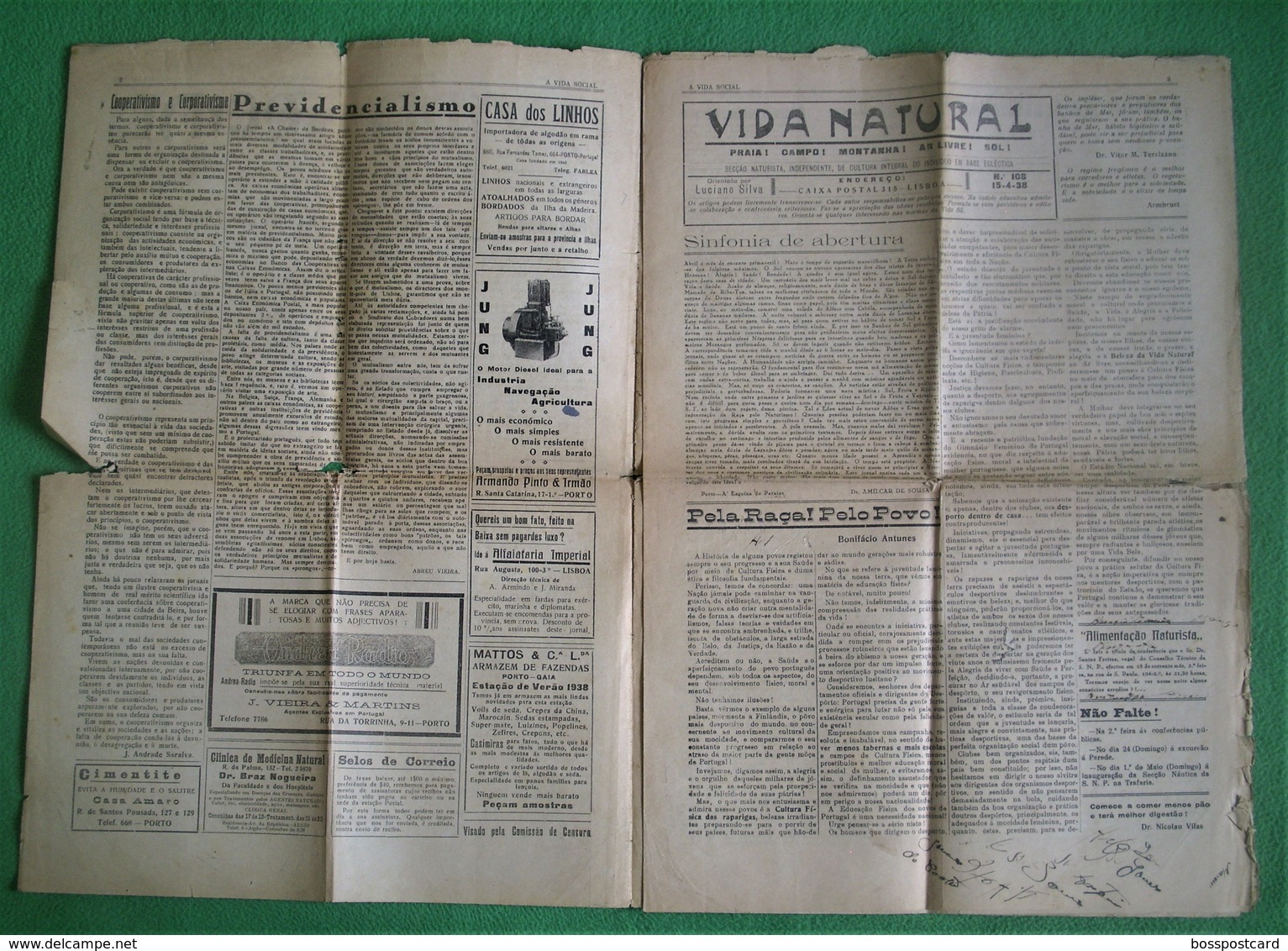 Montijo - Jornal A Vida Social Nº 135 De 1938 - Imprensa. Setúbal (danificado) - Informations Générales