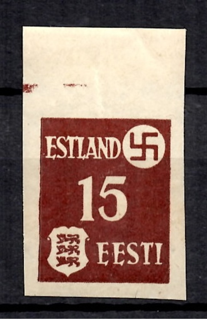 Estonie Occupation Allemande YT N° 1 Non Dentelé Neuf ** MNH. TB. A Saisir! - Occupation 1938-45