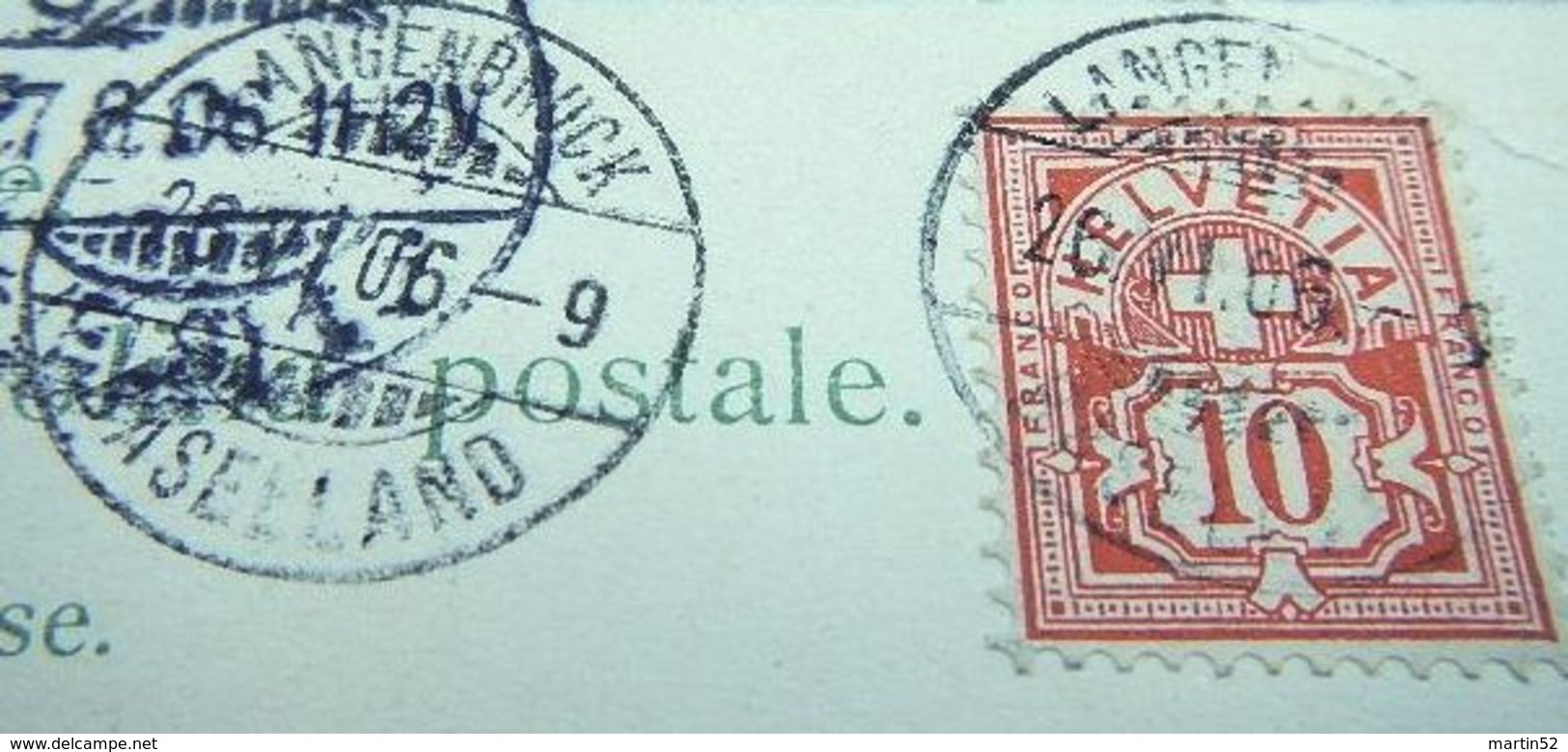 Schweiz Suisse 1906: "Die Wannenalp" Mit O LANGENBRUCK 26.VI.06 (BASELLAND) Nach COLMAR 27.6.06 (ELS) - Langenbruck