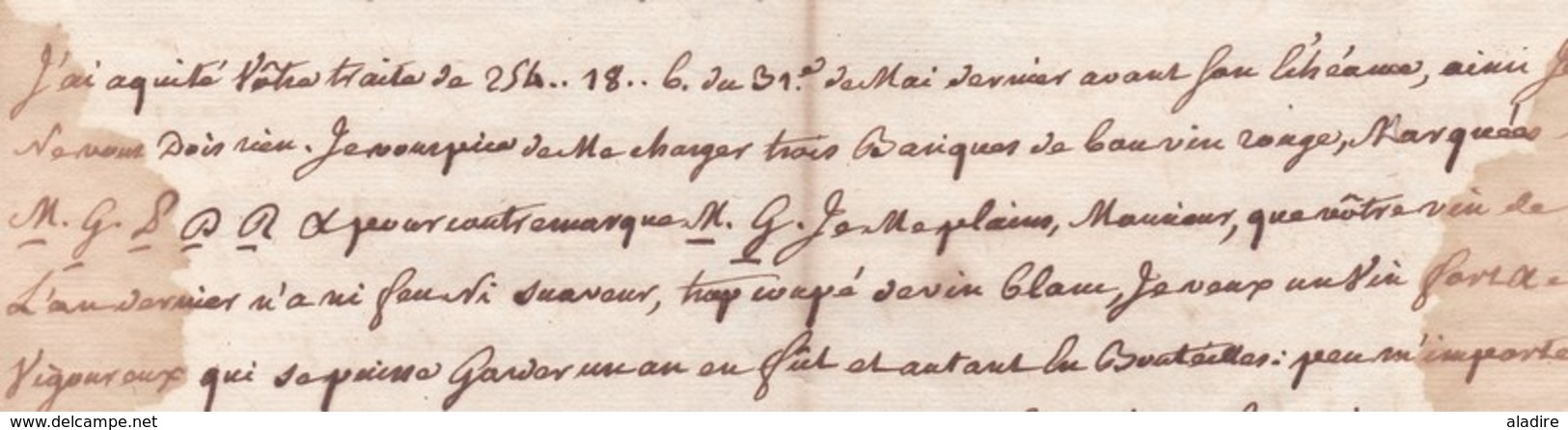 1770 - Marque postale St BRIEUC, auj. Côtes d' Armor sur LAC vers Bordeaux, Gironde - taxe 14