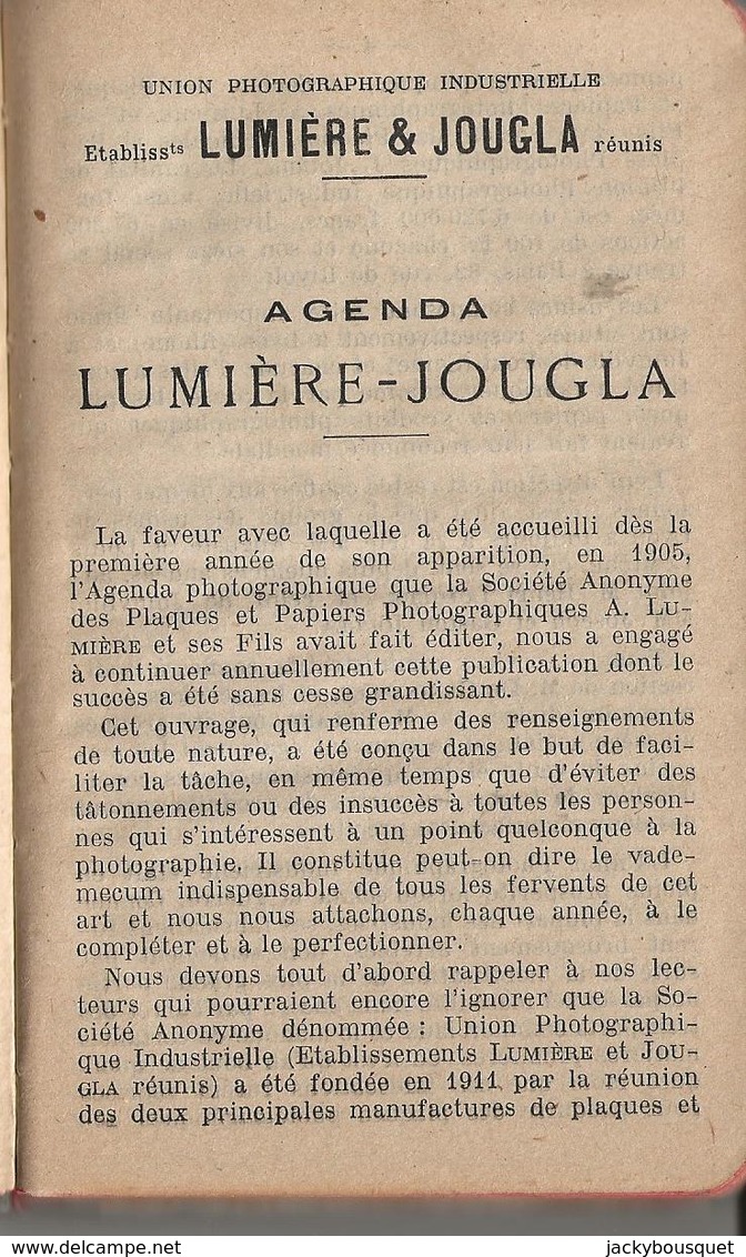 Agenda Lumière- Jougla  1924 - Audio-video