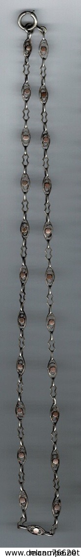 Chaine Ancienne Métal Argent ?, Présence Poinçon Fermoir- Longueur 53cm Et Poids 10g - Necklaces/Chains