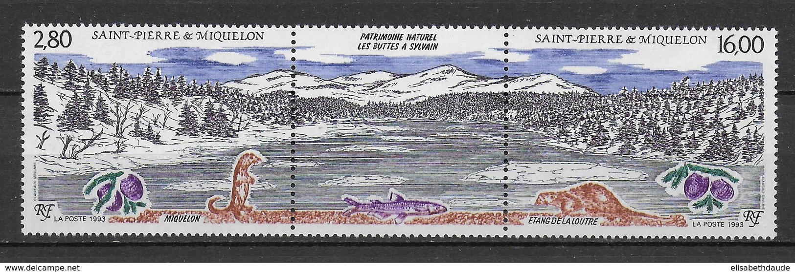 SPM - 1993 - LIVRAISON GRATUITE A PARTIR DE 5 EUR D'ACHAT - NATURE OISEAUX - TRIPTYQUE YVERT N°586A ** MNH - - Neufs