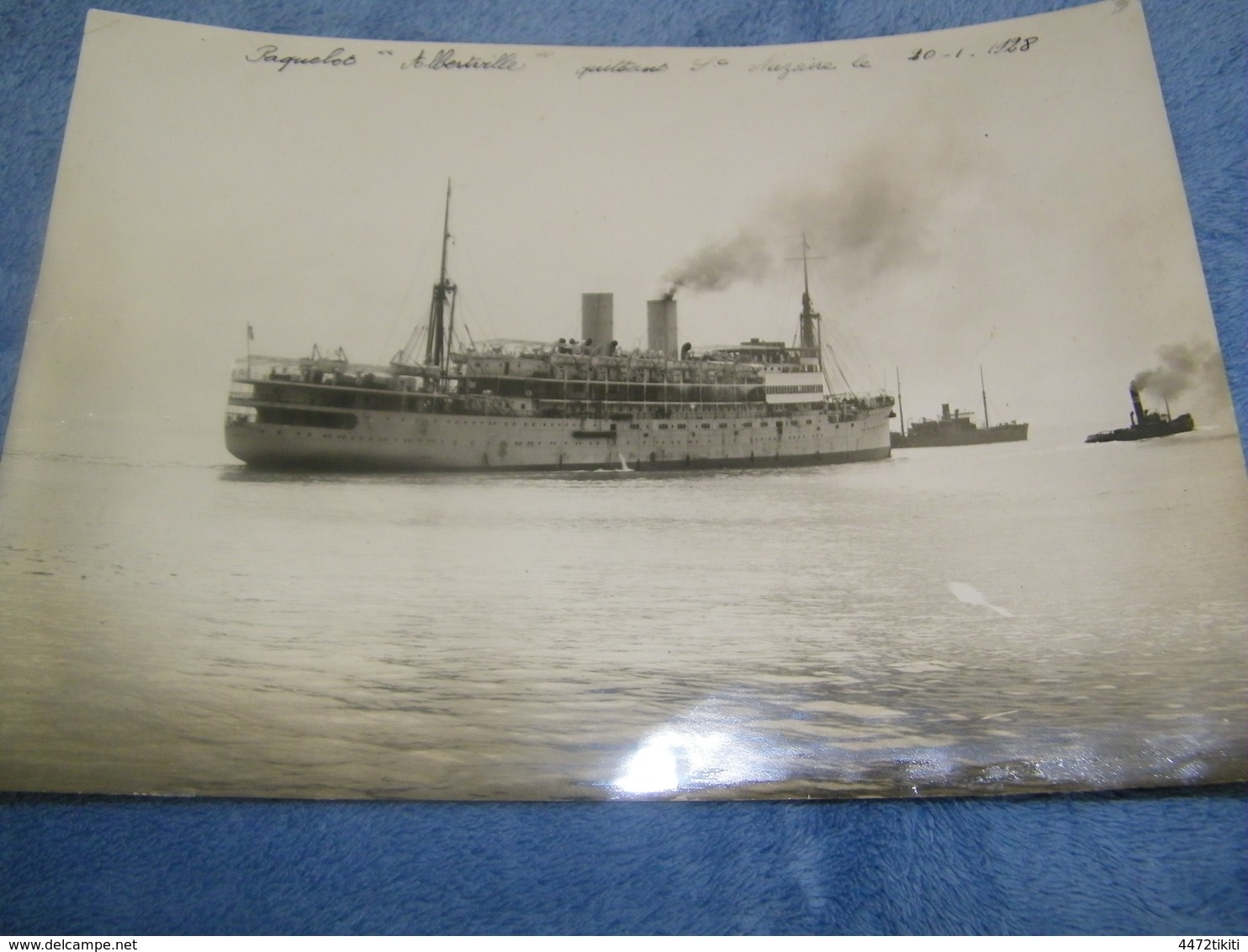 ATTENTION - Photo Originale - Paquebot "Albertville" Quittant St Saint Nazaire Le 20.01.1928 - TTB (Ph 2) - Dampfer