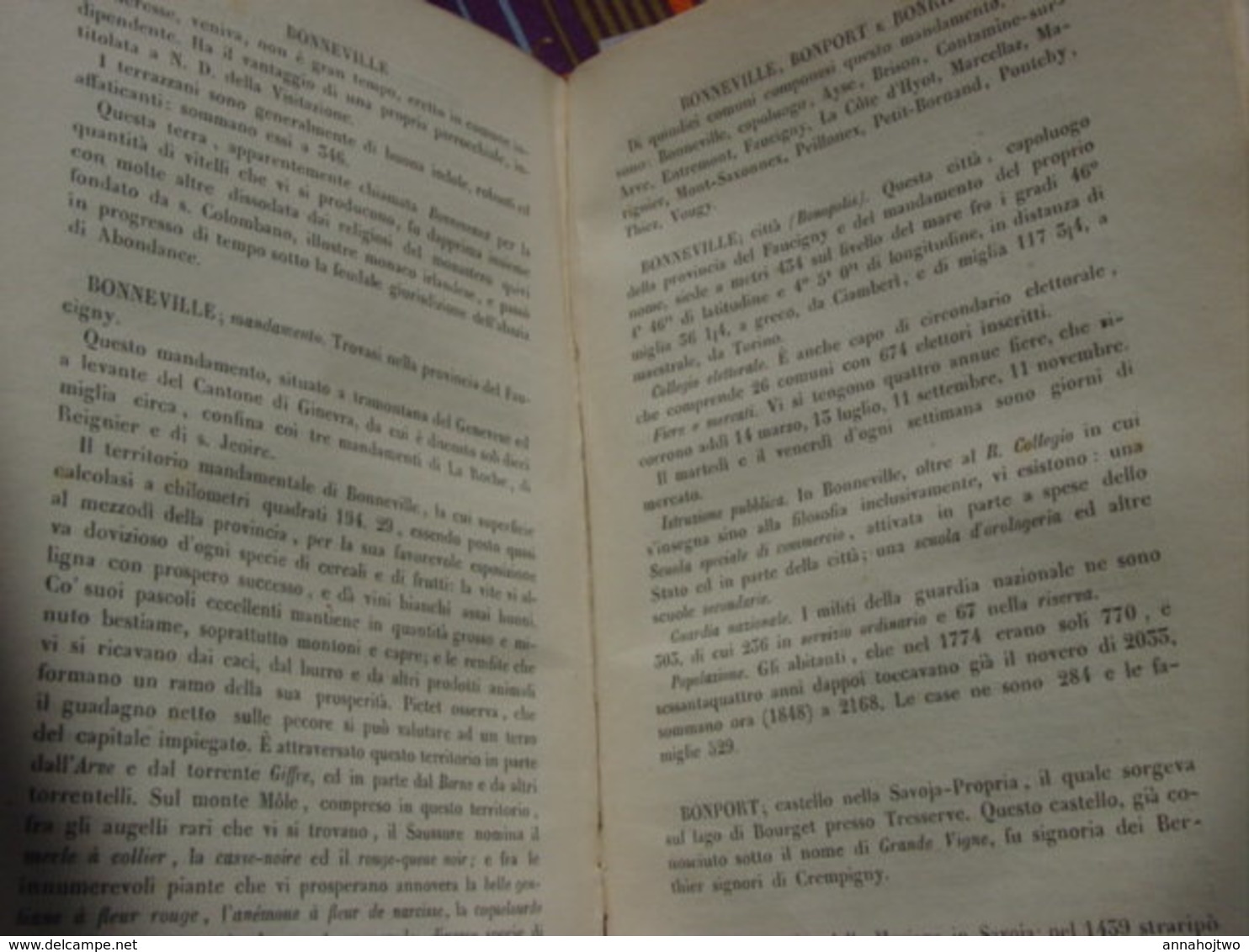 DIZIONARIO GEOGRAFICO STATISTICO COMMERCIALE Stati Sardegna-Casalis-Torino-1855 /Dictionnaire États de Sardaigne .