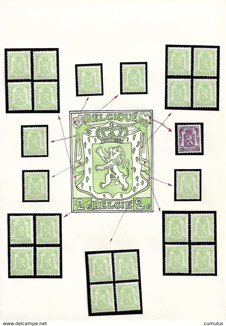 Petit Sceau De L' Etat De 1935 COB N° 418 A 2 C Vert-eau Variétés Et Curiosités - Non Classés