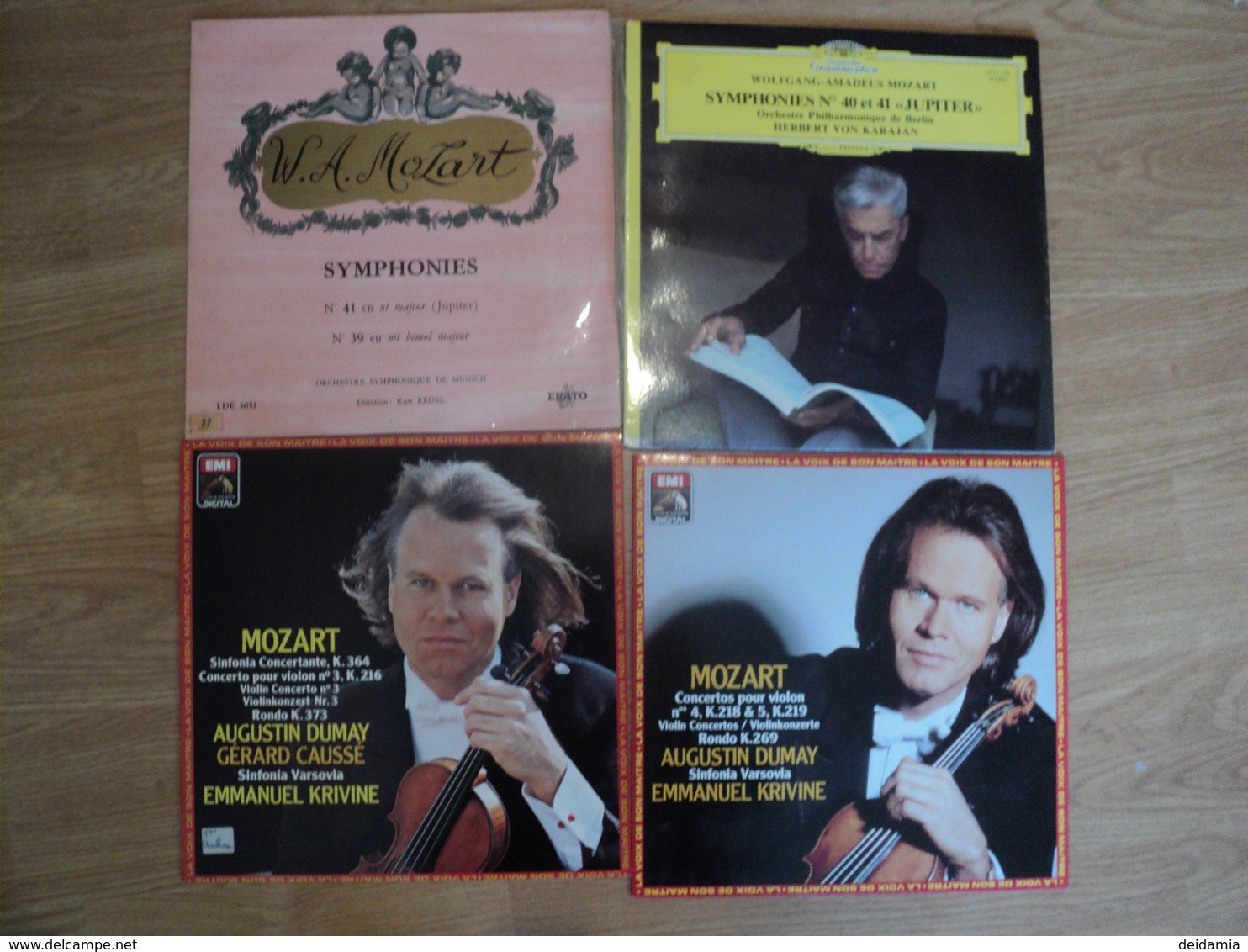 W.A. MOZART. LOT DE QUATRE 33 TOURS. 1969 / 1989 ERATO LDE 3051 / DEUTSCHEZ GRAMMOPHON 2531 138 / EMI 7 49160 1 / 49891 - Clásica