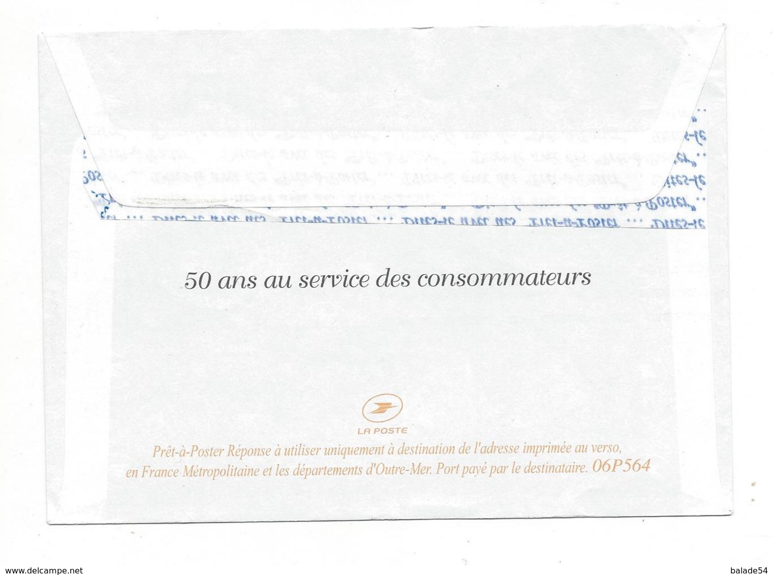 POSTREPONSE - QUE CHOISIR - 50 Ans Au Service Des Consommateurs  "06P564" - PAP: Antwort/Lamouche