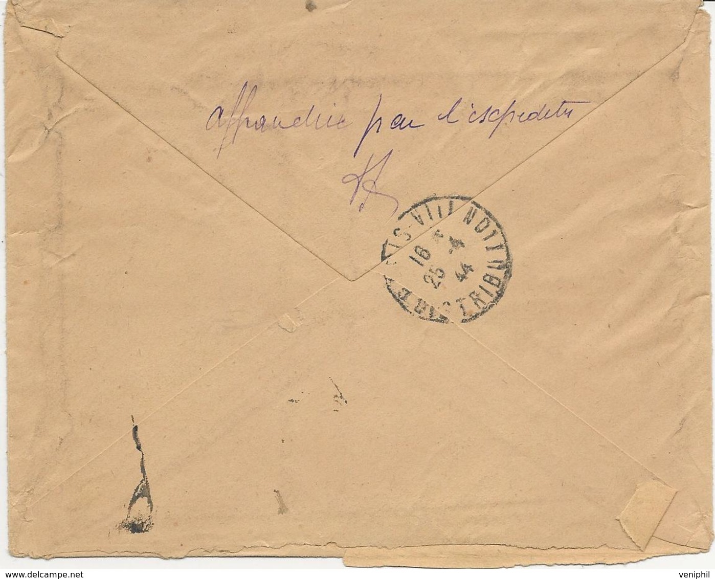 LETTRE RECOMMANDEE AFFRANCHIE N°606 A 608 -OBLITERE CAD BOULOGNE BILLANCOURT -ANNEE 1944 - 1921-1960: Moderne