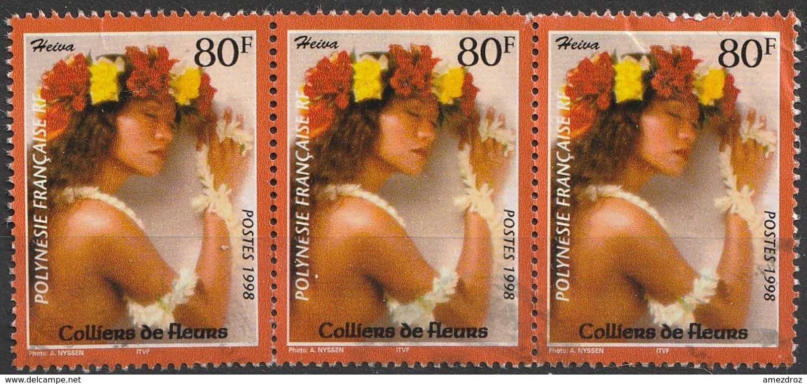 Polynésie Française 1998 N° 569 Colliers Et Coiffes De Fleurs (G6) - Used Stamps