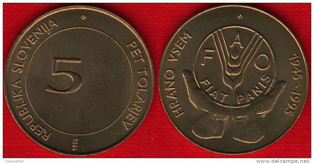 Slovenia 5 Tolarjev 1995 Km#21 "50th Anniversary - F.A.O." FAO UNC - Slovenië