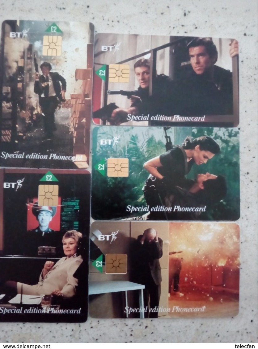 GB UK LOT 5 DIFFERENTS CARDS CARTE A PUCE CHIP CARD JAMES BOND 007 GOLDENEYE 2£ UT - BT Promozionali