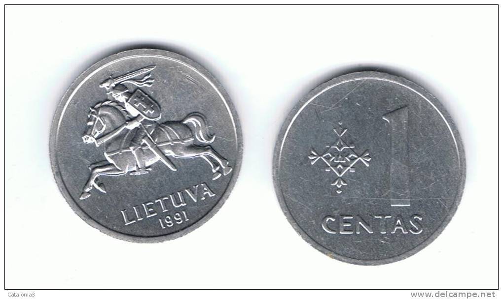 LITUANIA - 1 Centas 1991  KM85 - Lithuania