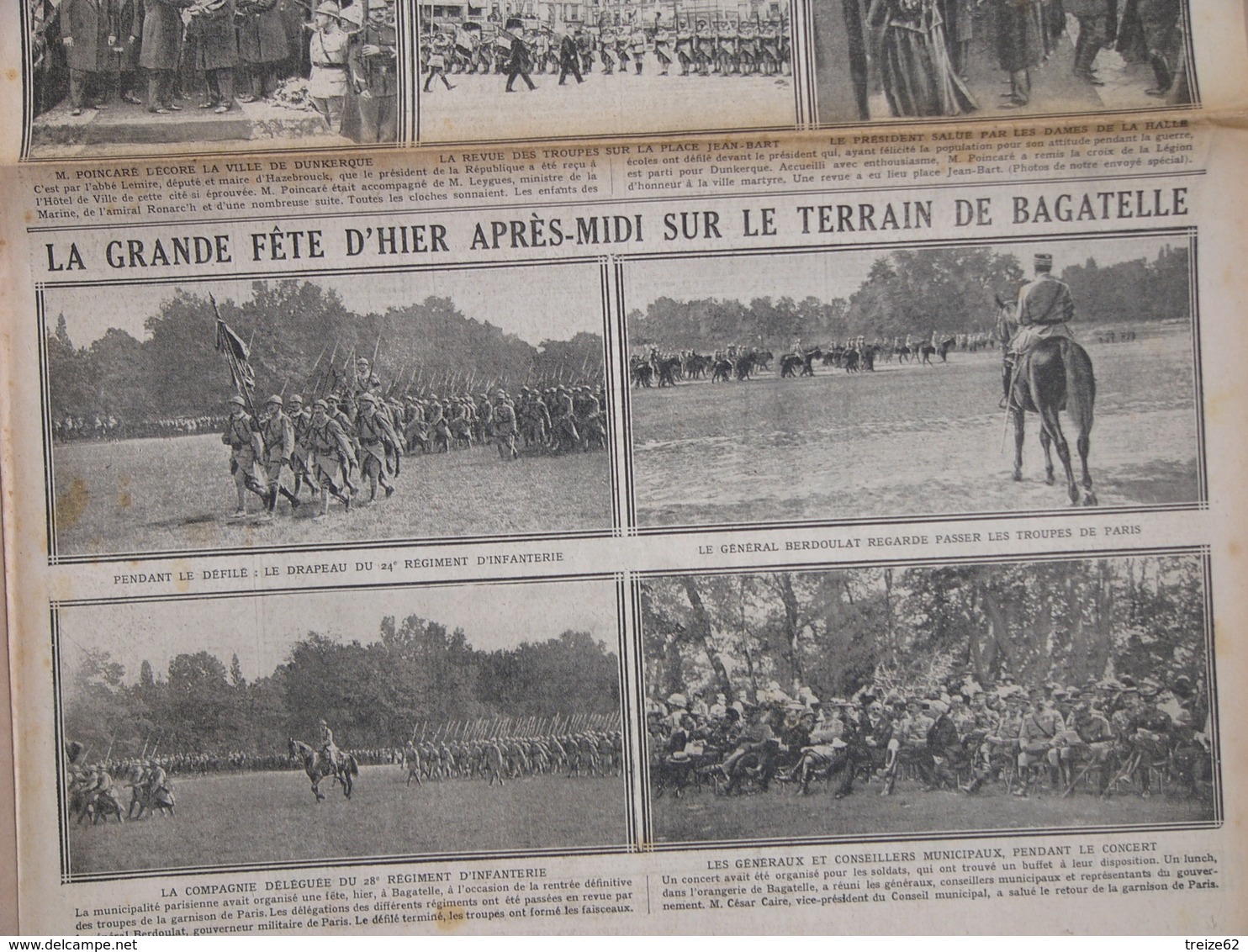 Journal EXCELSIOR 12 Août 1919 Le Président à HAZEBROUCK Et DUNKERQUE CLEMENCEAU à LENS CARVIN BETHUNE OIGNIES - 1914-18