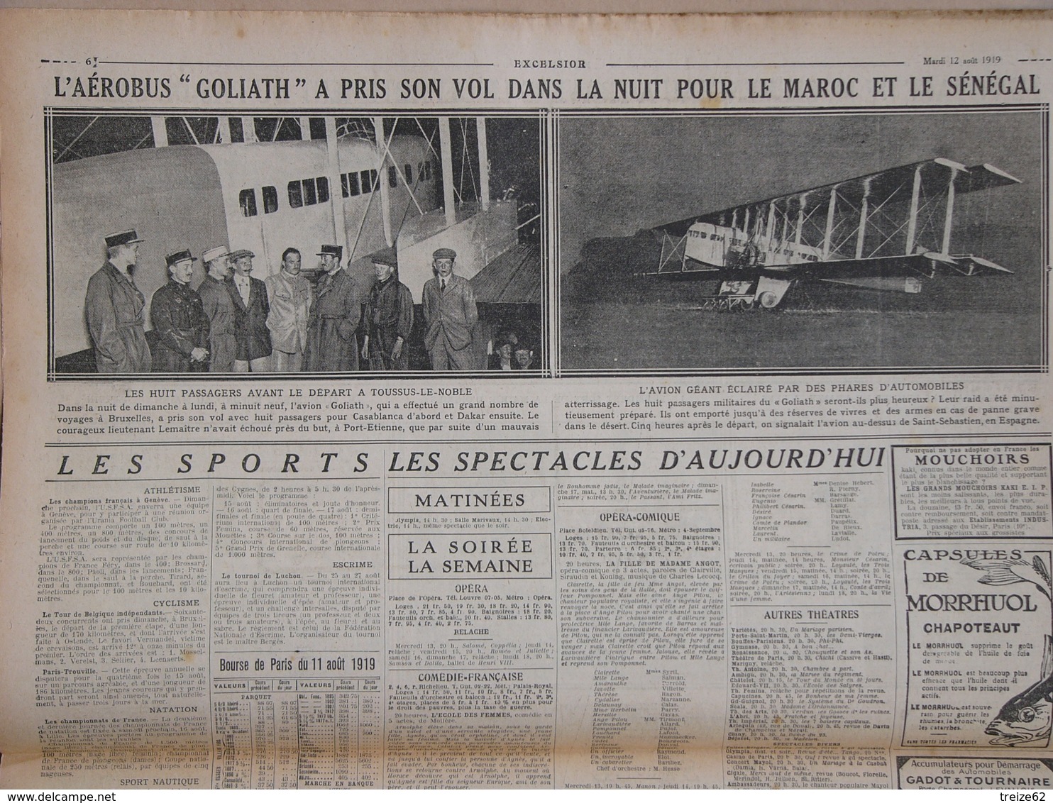 Journal EXCELSIOR 12 Août 1919 Le Président à HAZEBROUCK Et DUNKERQUE CLEMENCEAU à LENS CARVIN BETHUNE OIGNIES - 1914-18