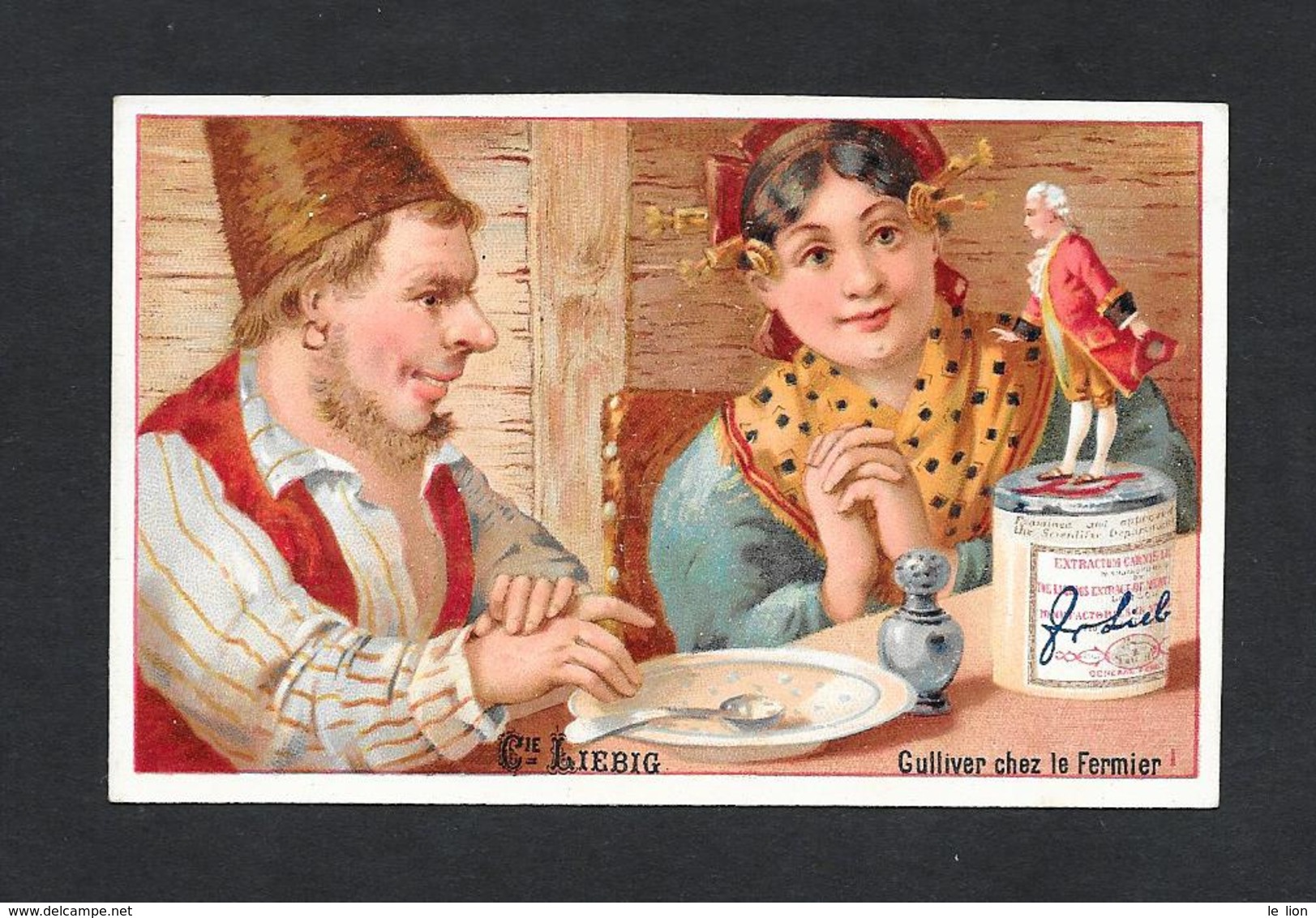 Chromo Liebig Francese S145  1.Gulliver Chez Le Fermier 1878/83 OTTIMO STATO - Liebig